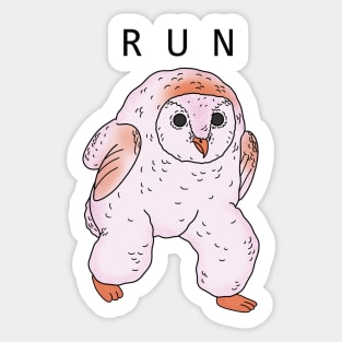 Running Owl Meme Sticker